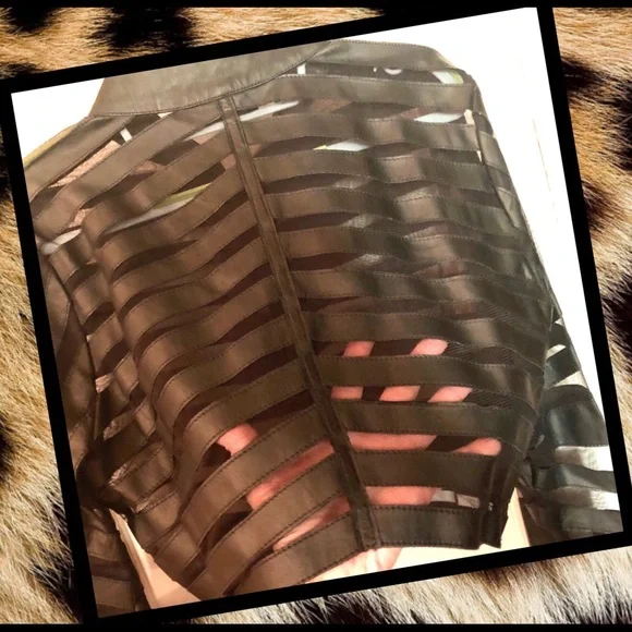 Bebe cropped leather jacket - Picture 3 of 4